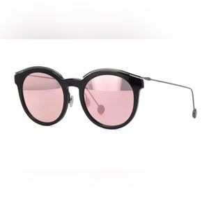 Christian Dior Blossom ANSOJ Black Plastic Round Sunglasses Pink Mirrored Lens